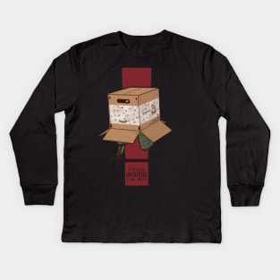 Think INSIDE the box. Kids Long Sleeve T-Shirt